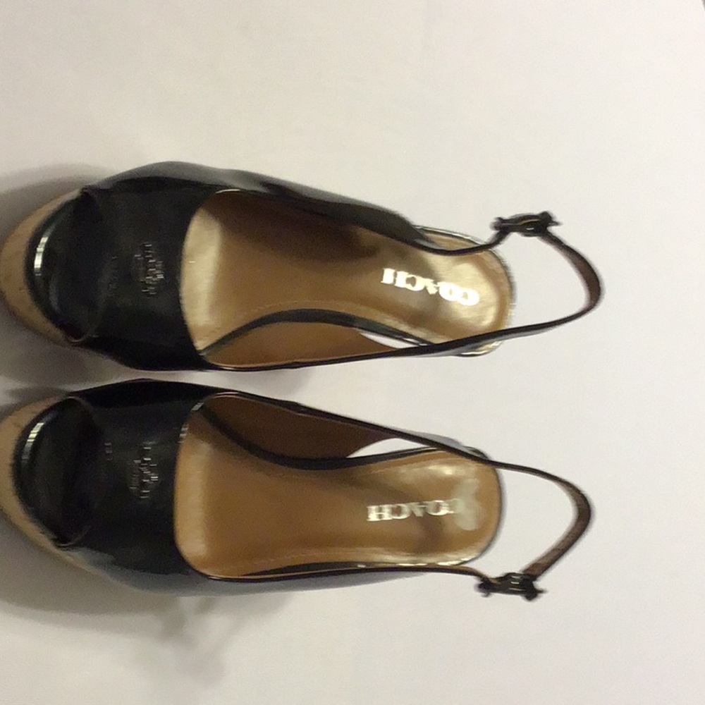 Womens coach patten wedge heels
